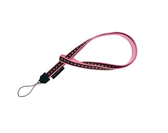 Pink Dots on Brown Neck Lanyard