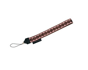 Big Brown Dots on Light Pink Wrist Lanyard