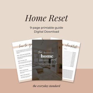 Reinicio del hogar: Guía de limpieza rápida de 9 páginas (Descarga digital)