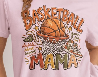 Basketball Mom Shirt: Game Day Graphic Tee, Sports Mama Gift, Youth Basketball Team Shirt, Tournament Outfit, Retro Basketball T-Shirt