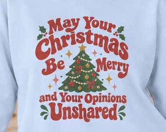 Funny Christmas Sweatshirt for Women: Sarcastic Holiday Crewneck, Retro Christmas Tree Sweater, Sassy Family Gathering Gift for Her