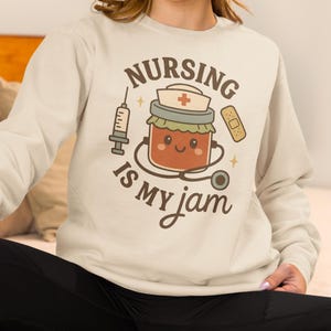 Sudadera "La enfermería es mi pasión": Sudadera divertida de enfermera