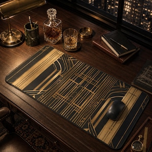 Art Deco-skrivbordsmatta – Arbetsplatsinredning i Gatsby-stil från 1920-talet