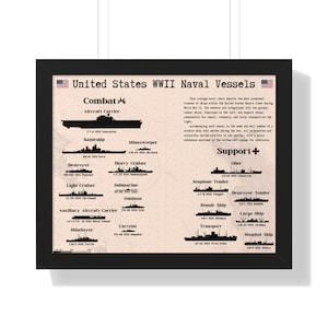 WWII Naval Vessels Poster: Vintage Nautical Map, Military Wall Art