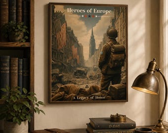 WW2 Vertical Poster | Heroes of Europe | Matte Finish