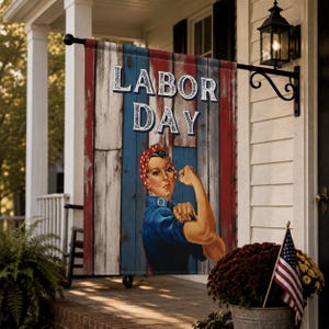 Rustikale Dekoration zum Tag der Arbeit | Rosie the Riveter-Dekoration