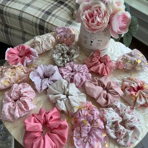 Handmade Cotton Scrunchies Gift Set: Soft Hair Ties for Women