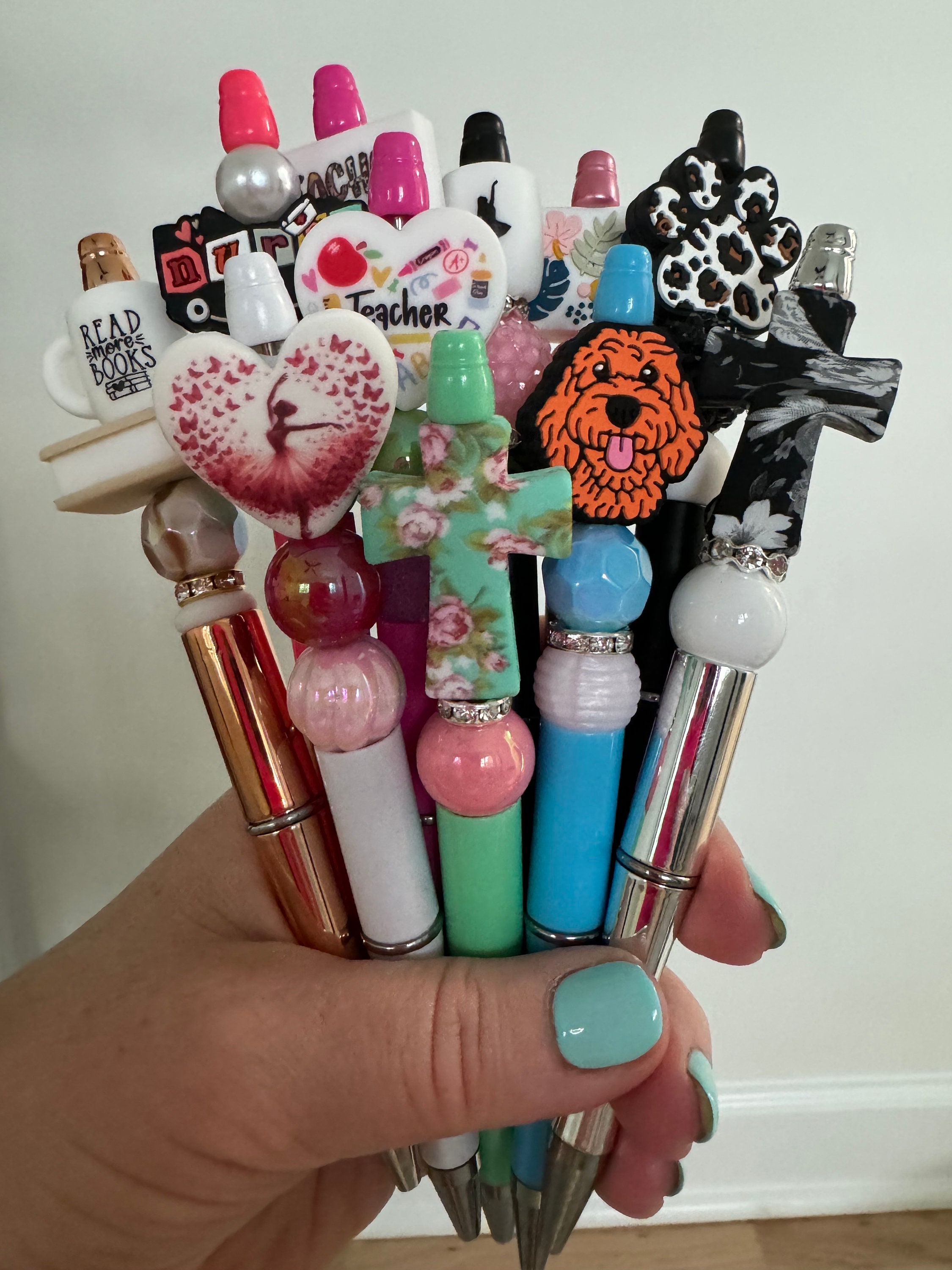 Handcrafted Beaded Pens: Back to School, Teacher, Nurse, Religious Gifts