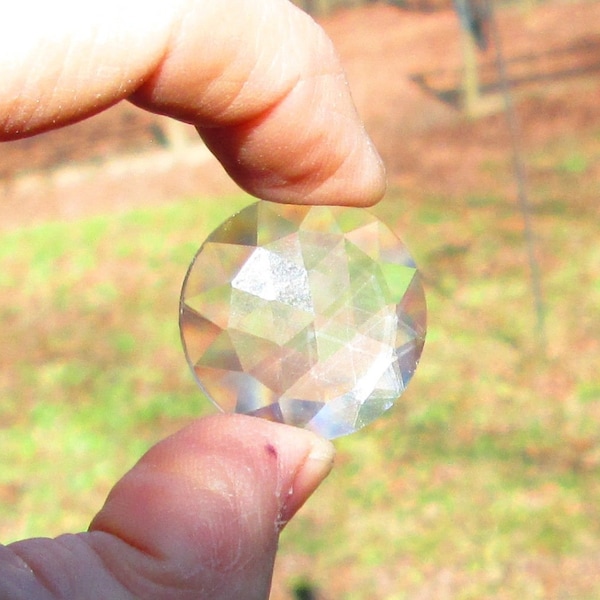 25 MM Clear Faceted Round Jewel Set of 10