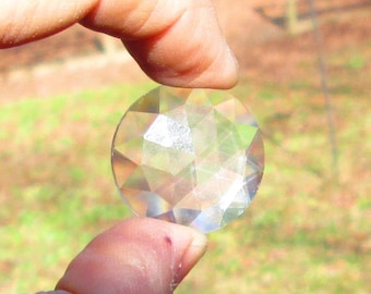 25 MM Clear Faceted Round Jewel Set of 10