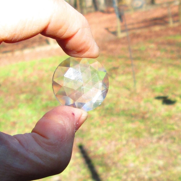 30 MM Clear Faceted Round Jewel Set of 2 or More