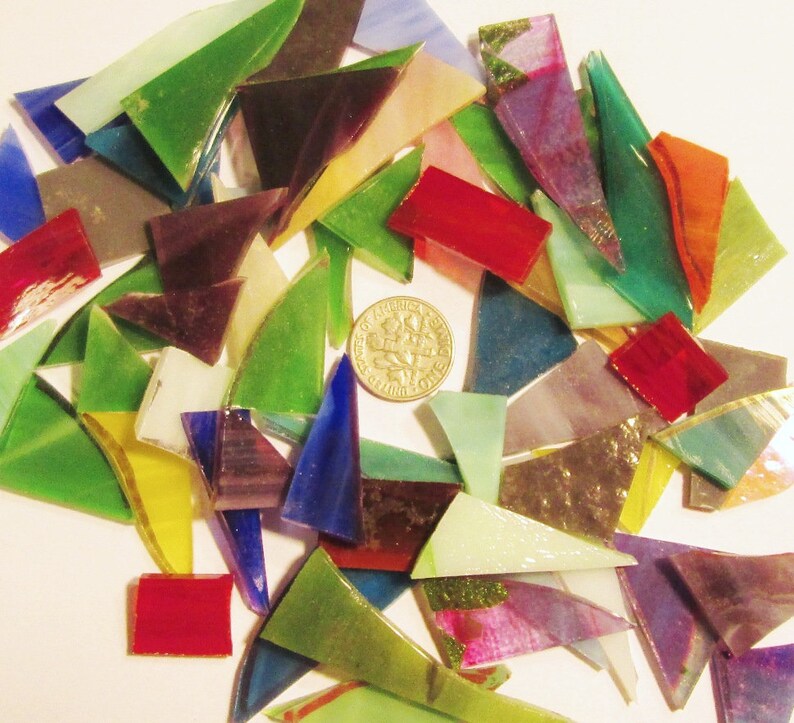 Scrap Stained Glass 3 lbs. Opaque and Wispy Dime to Etsy