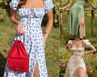 OSTOO Donna 2025 Estate Boho Stampa Floreale Tiered Italia