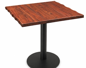 Aangepaste live-edge walnoot keukentafel op barhoogte - walnoothouten tafel op barhoogte