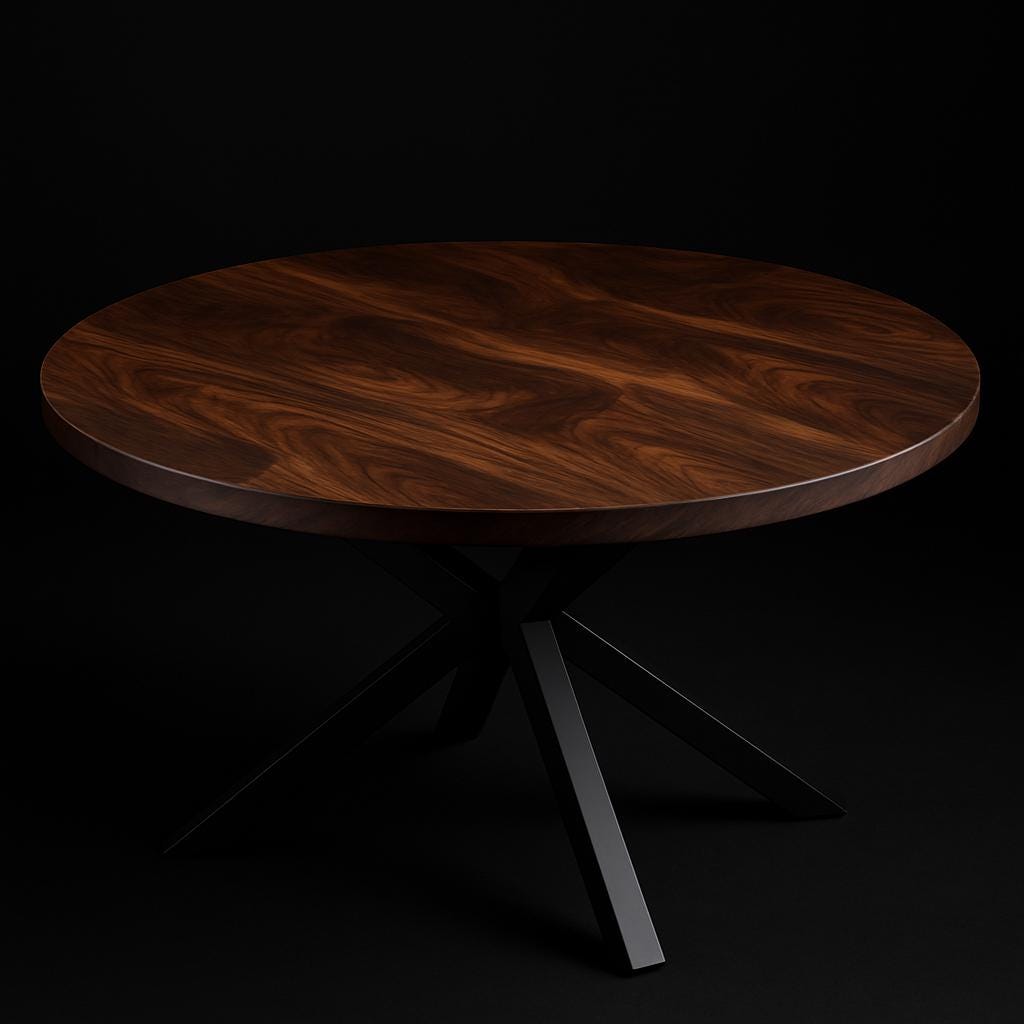 premium handmade Figured white oak table top - round white oak table top - quarter saw white oak table top - round table top - white oak