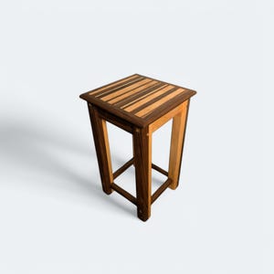 Custom walnut and maple minimalist shaker end table - walnut end table - walnut shaker table - walnut and maple custom side table - walnut