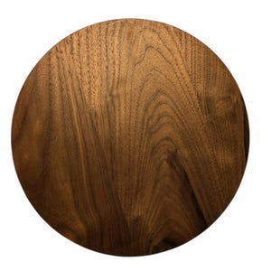 Custom Round Walnut Table Top: Solid Wood, Natural Grain