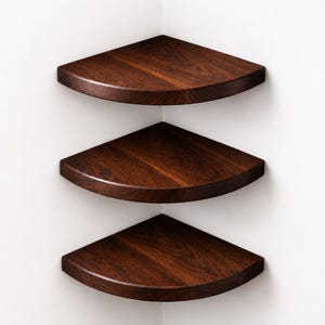 Handmade Walnut Corner Shelf – Modern Floating Shelf custom sized