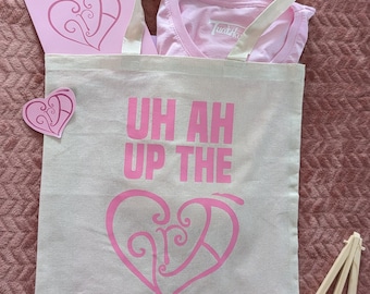 UH AH Up The Grá Tote Bag | Pink Cotton Gaeilge Irish Language Shopper