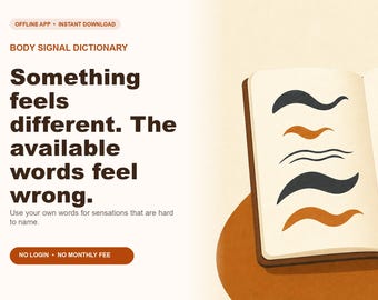 Body Signal Dictionary Offline Accessibility App, Personal Interoception Vocabulary, Digital Download, No Subscription
