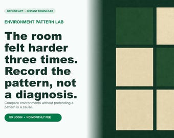 Environment Pattern Lab Offline Accessibility App, Personal Environment Pattern Notes, Digital Download, No Subscription