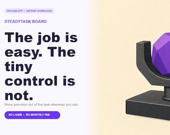 SteadyTask Board Offline Accessibility App, Tremor-Friendly Task Setup, Digital Download, No Subscription
