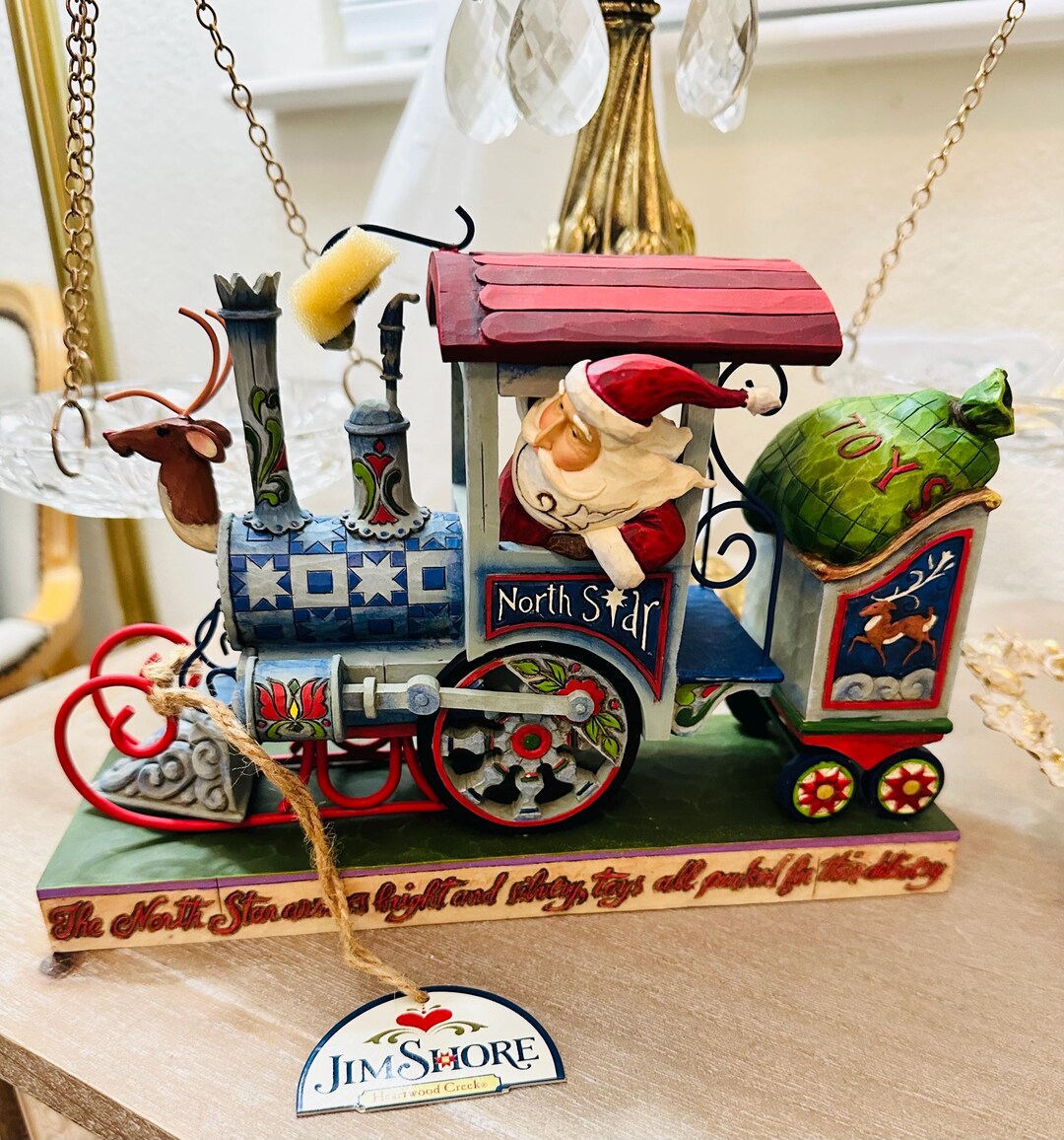 Jim Shore North Star Express Santa & Reindeer Christmas Train Engine - Etsy