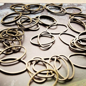 Brass oval connector 13mm x 20mm hoop | link 13x20mm | brass oval hoops | choose your quantitiy