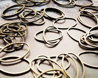 Brass oval connector 13mm x 20mm hoop | link 13x20mm | brass oval hoops | choose your quantitiy