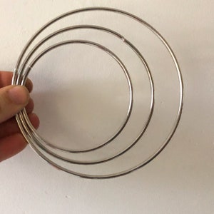 wreath hoop supply macramé hoops 8cm 10cm 12cm 1 piece round hoop dreamcatcher wall hanging ring stainless steel image 2