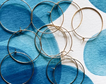 medium gold hoops | 35mm | chose your quantity | gold plated earring earwires | jewelry making beading supplies hardware | golden finish
