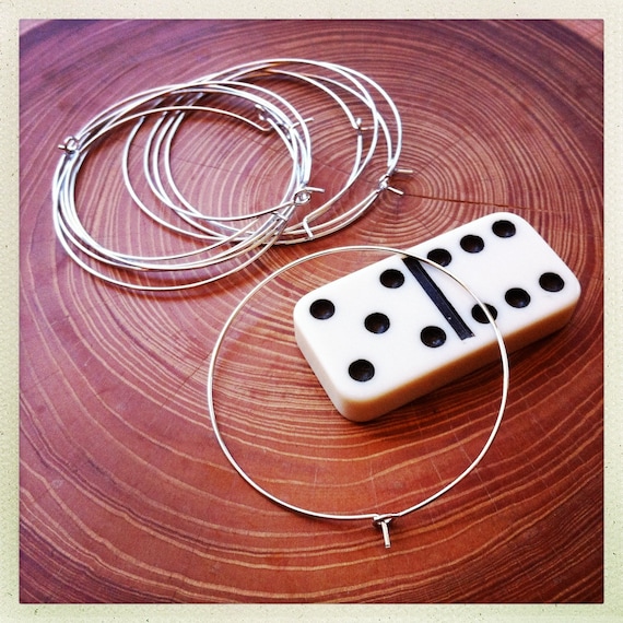 large silver hoops earwire  | 45mm  |  100 pieces  |  50 pairs  |  platinum plated | bulk wholesale  | hoop earrings for jewelry making