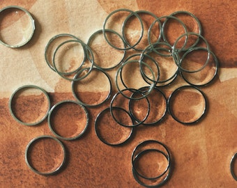 silver rings | silver link hoops  | 16mm x 1mm thick | circular round link | jewelry supply finding | round connector for diy earrings