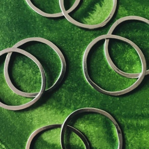 thick silver hoop | silver ring connector 50mm 2 inches | organic round silver link |  49mm  |  earring making components | jewelry supply