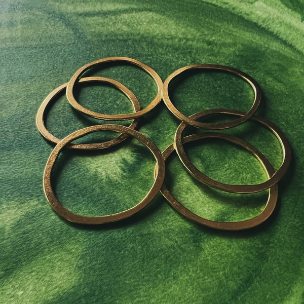 thick gold hoop findings | golden link | plated brass rings connectors 50mm 2 inches |  organic round shape | 49 mm circular pendant supply