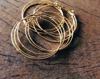 medium gold finish hoops earwire  | 30mm | bulk wholesale | 100 pieces  50 pairs | golden plated DIY | earring supplies for jewelry making |