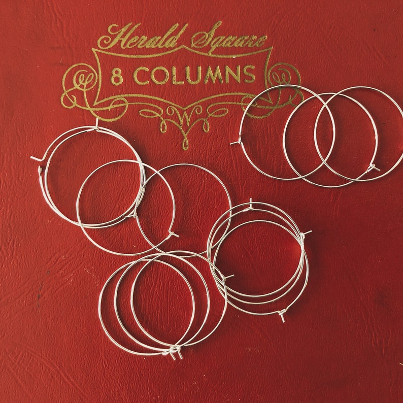 medium silver hoops earwires 35mm simple platinum hoop earrings jewelry making beading supplies hardware silver beading hoops image 4