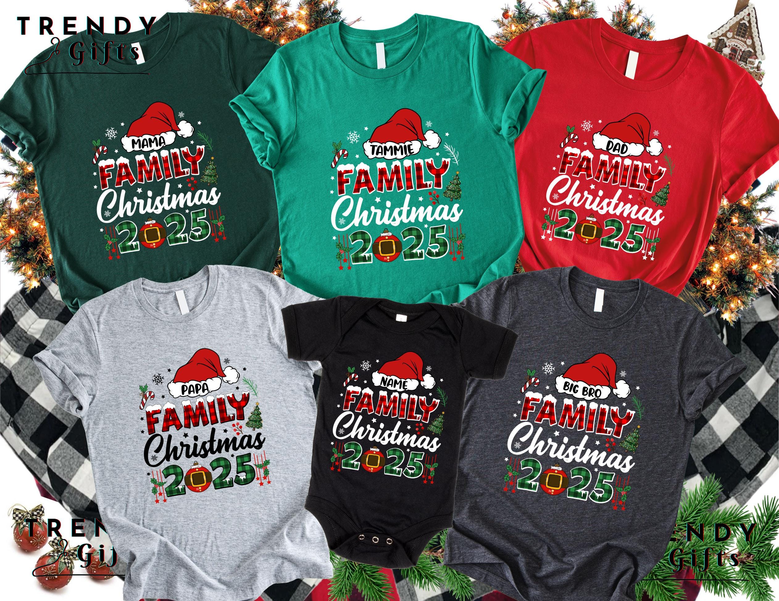 Discover Buffalo Plaid Family Christmas Family T-Shirt: Matching Holiday Shirt - Christmas Party Tee - Xmas Long Sleeve - Custom Christmas Tee - Gift