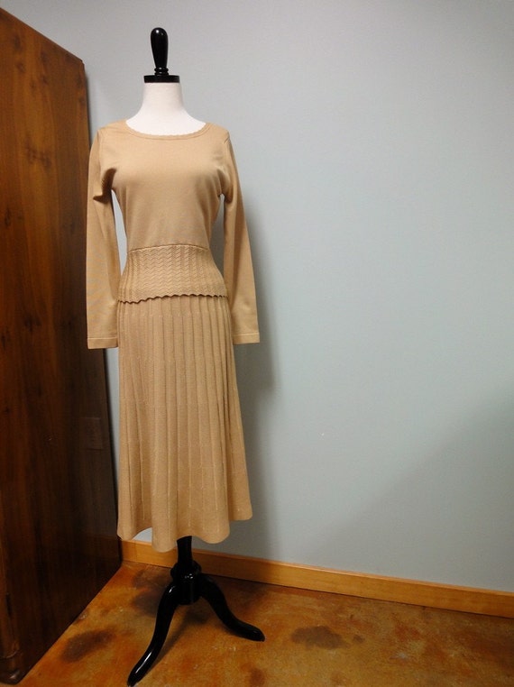 1970s Givenchy Sport Qiana Knit Skirt, Sweater Set