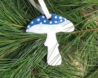 Mushroom Ornament, Enameled