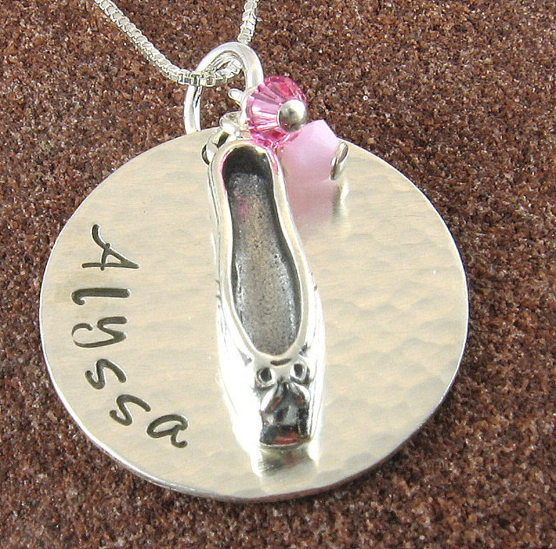 Ag Sterling Ballet Slipper Pendant Necklace on Holiday Card main image 1