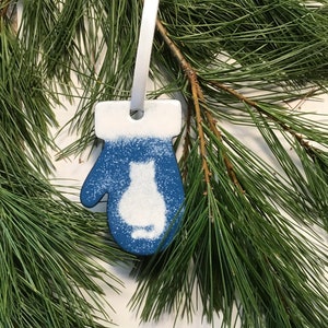 Mitten Cat Ornament Enameled Available in Two Colors image 3