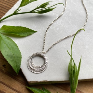 Minimalist 6 Circle 60th Birthday Milestone Necklace - Sterling Silver Six Rings for 6 Decades Sparkly Circles Pendant on Elegant Chain - Handcrafted Unique Meaningful Jewelry Gift for Decade Birthdays