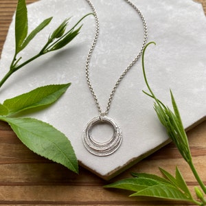 Minimalist 6 Circle 60th Birthday Milestone Necklace - Sterling Silver Six Rings for 6 Decades Sparkly Circles Pendant on Elegant Chain - Handcrafted Unique Meaningful Jewelry Gift for Decade Birthdays