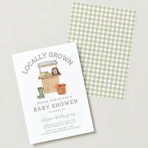 Locally Grown Baby Shower Invitation, template download