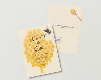 Mama to Bee baby shower uitnodiging, digitale download, aanpasbare uitnodigingssjabloon