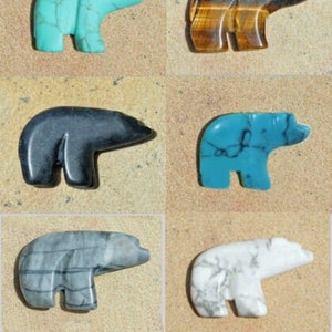 Walking BEAR drilled  Focal Pendant Bead Fetish Animal Totem - Your Choice