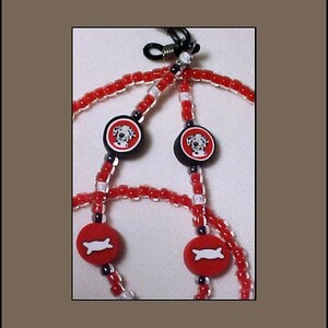 Dalmatian  DOG Fimo Beaded Eyeglass Chain Leash