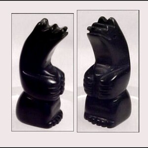 STANDING BEAR Focal Pendant Fetish Animal Totem drilled Your Choice black onyx