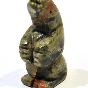 STANDING BEAR Focal Pendant Fetish Animal Totem drilled Your Choice Unakite